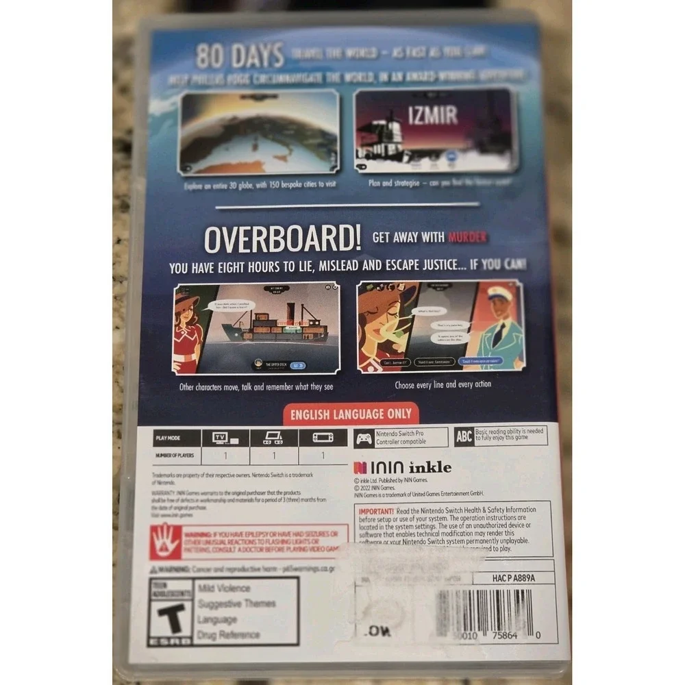*Complete* 80 Days and Overboard Nintendo Switch‎
